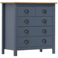 vidaXL Sideboard Hill Grau 79x40x80 cm Massivholz Kiefer