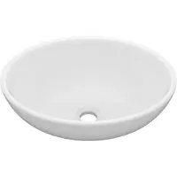 vidaXL s Ovales Waschbecken Matt Weiß 40x33 cm Keramik