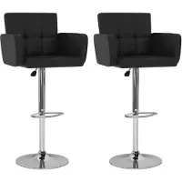 vidaXL Barhocker 2 Stk. Schwarz Kunstleder