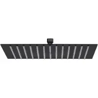 vidaXL Regenbrause Edelstahl 40x40 cm Quadrat Schwarz