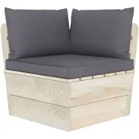 vidaXL Garten-Paletten-Ecksofa mit Kissen Imprägniertes Fichtenholz