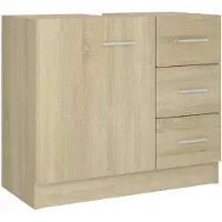 vidaXL Waschbeckenunterschrank Sonoma-Eiche 63x30x54 cm Holzwerkstoff