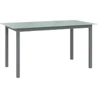 vidaXL Gartentisch Hellgrau 150x90x74 cm Aluminium und Glas