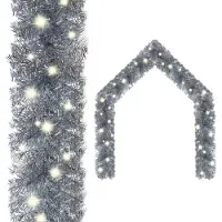 vidaXL Weihnachtsgirlande mit LED 10 m Silbern