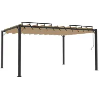 vidaXL Pergola mit Lamellendach 3x4 m Taupe Stoff und Aluminium