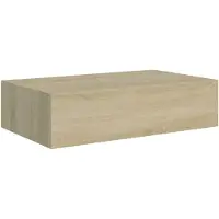 vidaXL - Wandregal - mit - Schublade - 40x23,5x10 - cm - MDF - eichenfarbig