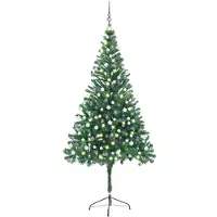 vidaXL Künstlicher Weihnachtsbaum Beleuchtung Kugeln 210cm 910 Zweige