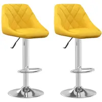 vidaXL Barhocker 2 Stk. Senfgelb Samt