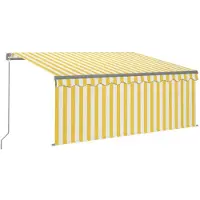 vidaXL Markise Manuell Einziehbar mit Rollo 3,5x2,5 m Gelb & Weiß