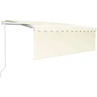 vidaXL Markise Automatisch Einziehbar mit Volant 4x3 m Creme