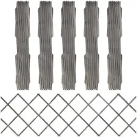 vidaXL Rankzäune 5 Stk. Grau Massivholz Tanne 180x60 cm