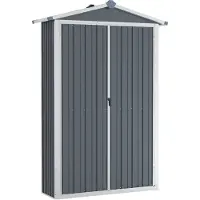 vidaXL Gerätehaus Grau 116x45x175 cm Verzinkter Stahl