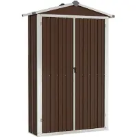 vidaXL Geräteschuppen Braun 116x45x175 cm Verzinkter Stahl