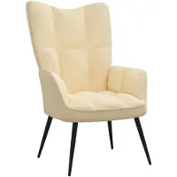 vidaXL Relaxsessel Cremeweiß Samt