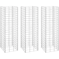 vidaXL Gabionen-Hochbeete 3 Stk. 30x30x100 cm Eisen