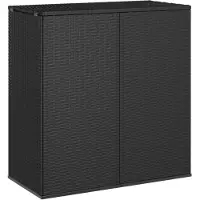 vidaXL Garten-Kissenbox PE Rattan 100x49x103,5 cm Schwarz