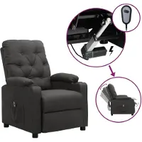 vidaXL Relaxsessel Elektrisch Dunkelgrau Stoff