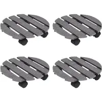 vidaXL Pflanzenroller 4 Stk. Grau Ø30x7,5 cm WPC