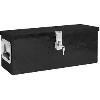 vidaXL Aufbewahrungsbox Schwarz 60x23,5x23 cm Aluminium