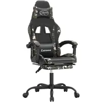 vidaXL Gaming-Stuhl mit Fußstütze Schwarz und Tarnfarben Kunstleder