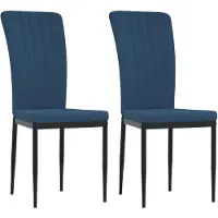 vidaXL Esszimmerstühle 2 Stk. Blau Samt