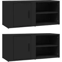 vidaXL TV-Schränke 2 Stk. Schwarz 80x31,5x36 cm Holzwerkstoff