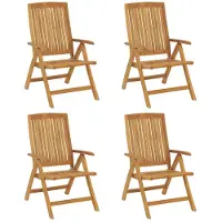 vidaXL Gartenstühle 4 Stk. Verstellbar Massivholz Teak