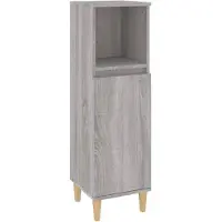 vidaXL Badschrank Grau Sonoma 30x30x100 cm Holzwerkstoff