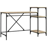 vidaXL Schreibtisch mit Regal Sonoma-Eiche 135x50x90 cm Holzwerkstoff