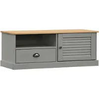 vidaXL TV-Schrank VIGO Grau 106x40x40 cm Massivholz Kiefer