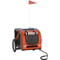 vidaXL Fahrradanhänger Hunde Orange und Schwarz Oxford-Gewebe & Eisen