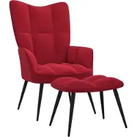 vidaXL Relaxsessel mit Hocker Weinrot Samt