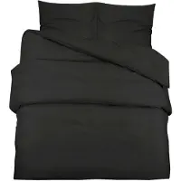 vidaXL Bettwäsche-Set Schwarz 135x200 cm Leichte Mikrofaser