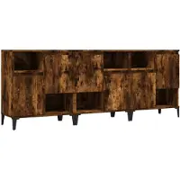 vidaXL Sideboards 3 Stk. Räuchereiche 60x35x70 cm Holzwerkstoff