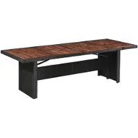 vidaXL Gartentisch 240x90x74 cm Poly Rattan und Massivholz Akazie