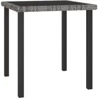 vidaXL Garten-Esstisch Grau 70x70x73 cm Poly Rattan
