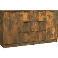 vidaXL Sideboards 2 Stk. Räuchereiche 60x30x70 cm Holzwerkstoff
