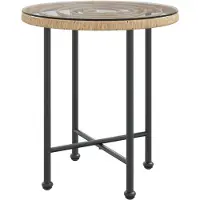 vidaXL Esstisch Ø50 cm Hartglas und Stahl