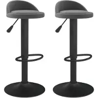 vidaXL Barhocker 2 Stk. Dunkelgrau Samt