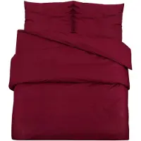 vidaXL Bettwäsche-Set Bordeauxrot 200x200 cm Baumwolle