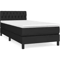 vidaXL Boxspringbett mit Matratze Schwarz 90x200 cm Stoff