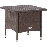 vidaXL Beistelltisch Braun 50x50x47 cm Poly Rattan