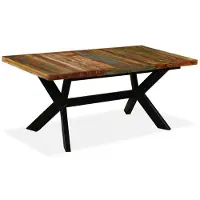 vidaXL Esstisch Altholz Massiv und Stahlgestell 180 cm