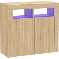 vidaXL Sideboard mit LED-Leuchten Sonoma-Eiche 80x35x75 cm