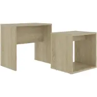 vidaXL Couchtisch-Set Sonoma-Eiche 48 x 30 x 45 cm Holzwerkstoff