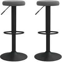 vidaXL Barhocker 2 Stk. Dunkelgrau Samt