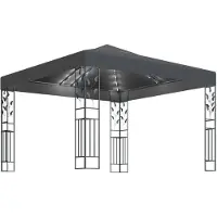 vidaXL Pavillon mit LED-Lichterkette 3x3 m Anthrazit