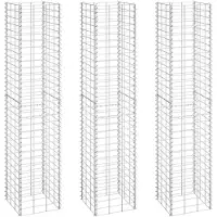 vidaXL Gabionen-Hochbeete 3 Stk. 30x30x150 cm Eisen