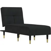 vidaXL Chaiselongue Schwarz Samt