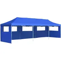 vidaXL Faltzelt Partyzelt Pop-Up mit 5 Seitenwänden 3 x 9 m Blau